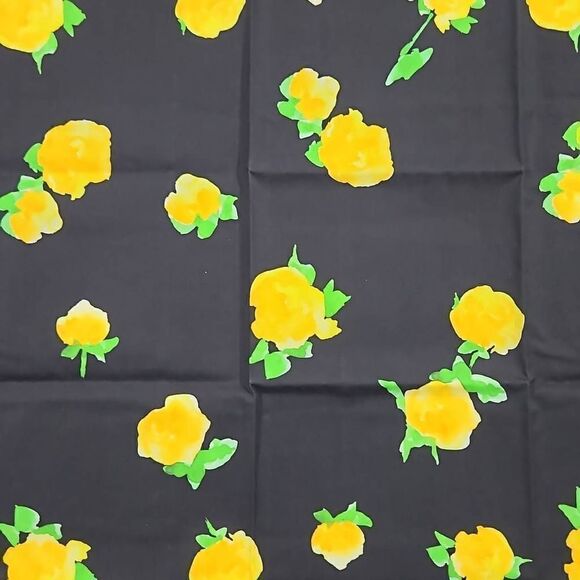 Lemlem Black and Yellow Floral Bandana Purse Scarf 22.5" - Picture 3 of 4